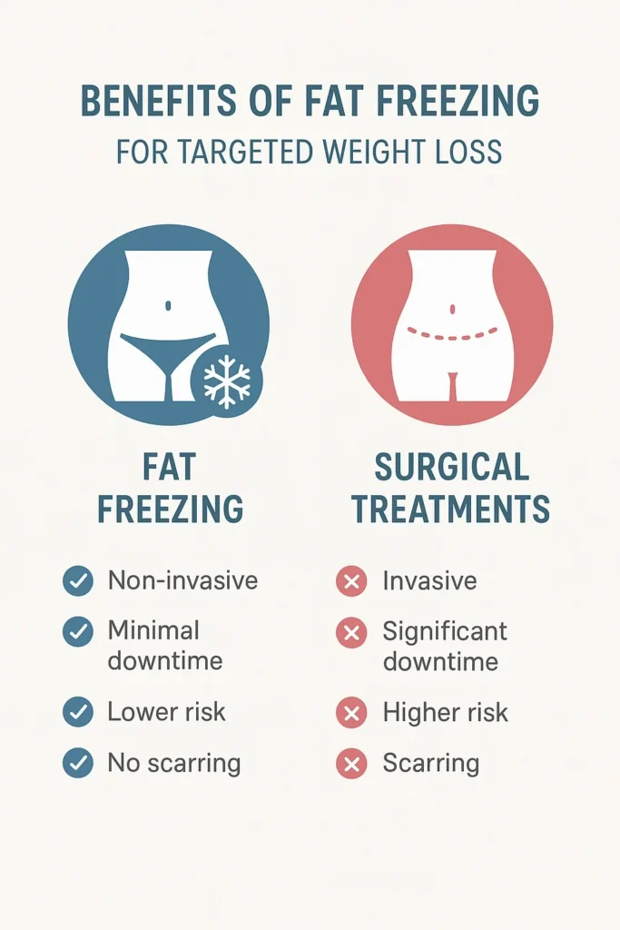 graphic showing the benefits of fat freezing Woolwich